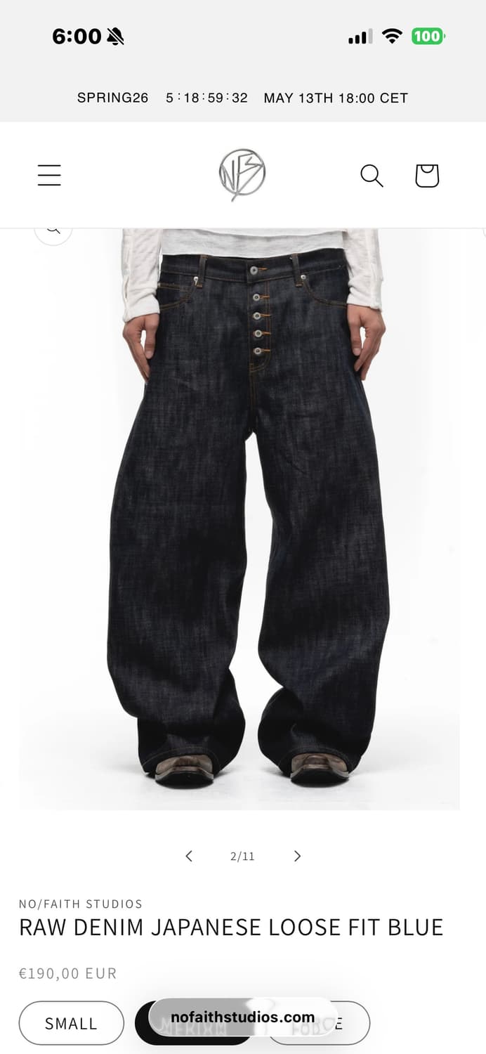 NO/FAITH STUDIOS Japanese loose fit BLUE 상품이미지1