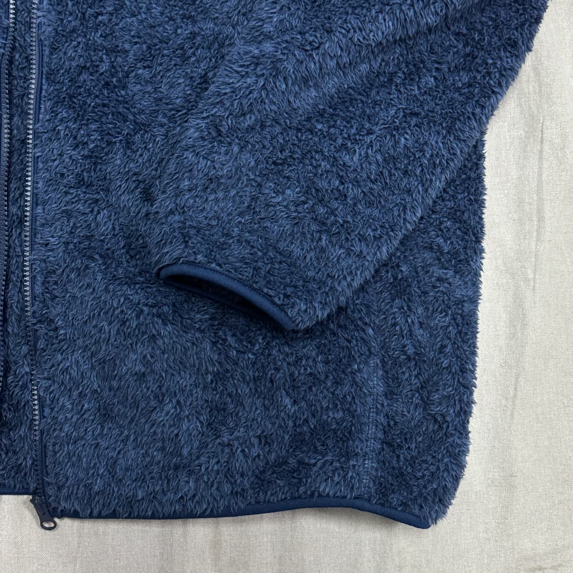 유니클로 배색 블루 보아털 후리스 3XL 상품이미지2