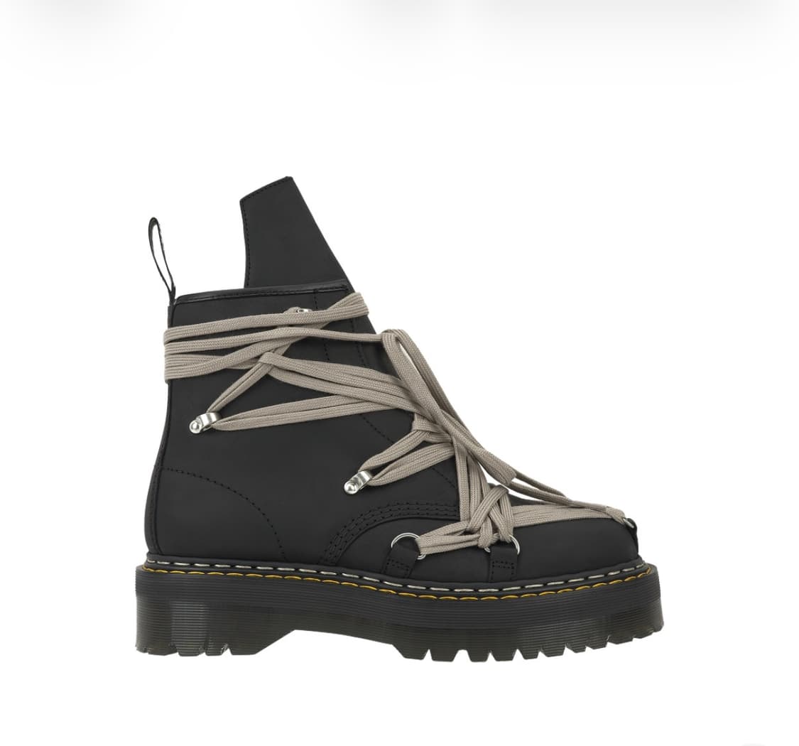 Uk8 닥터마틴 x 릭 오웬스 1460 쿼드 솔 메가 레이스 부츠 블랙 상품이미지1
