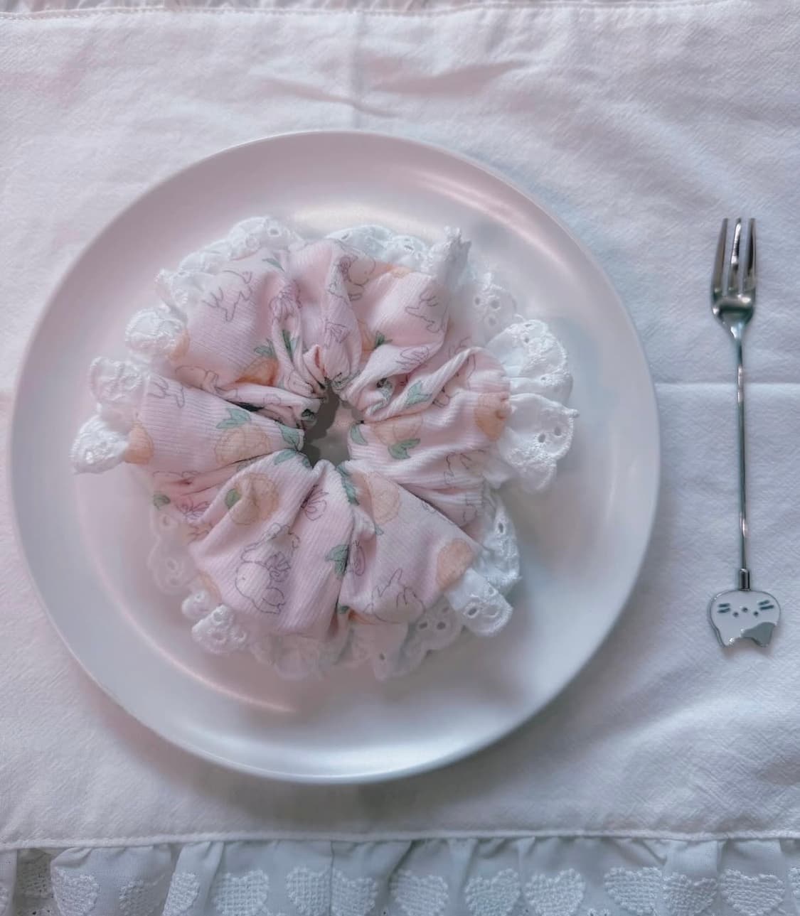 핸드메이드 래빗 레이스 스크런치 곱창끈  상품이미지2