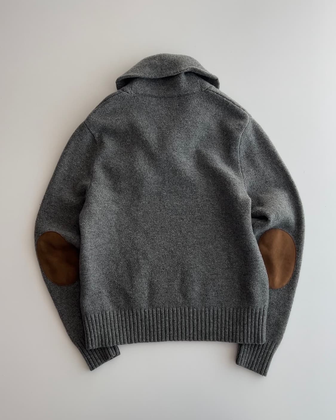 럭비 랄프로렌 숄카라 엘보 레더패치 울 니트 L 상품이미지6