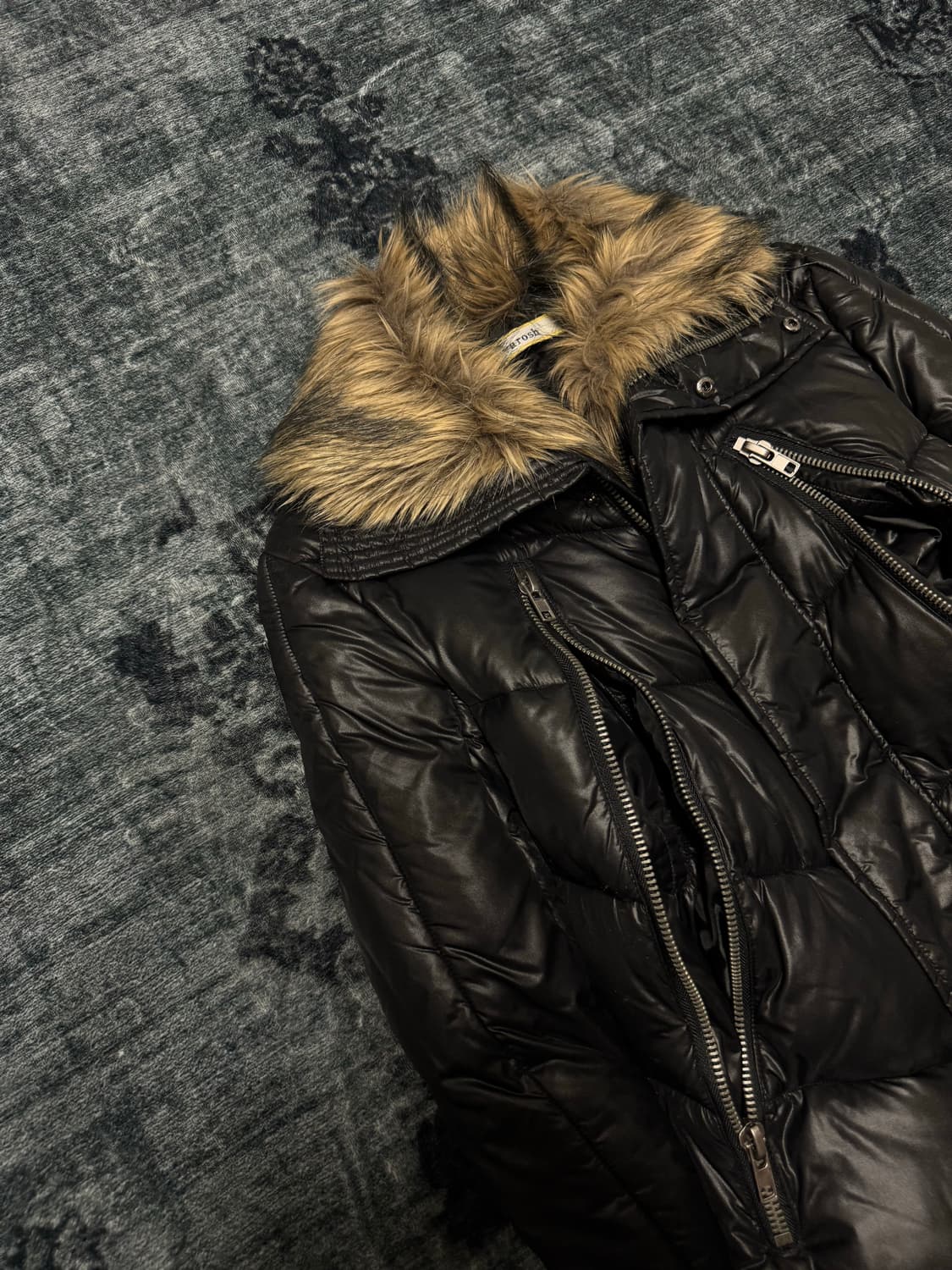 Varosh 00s zipper gimmick fur down jacke 상품이미지2