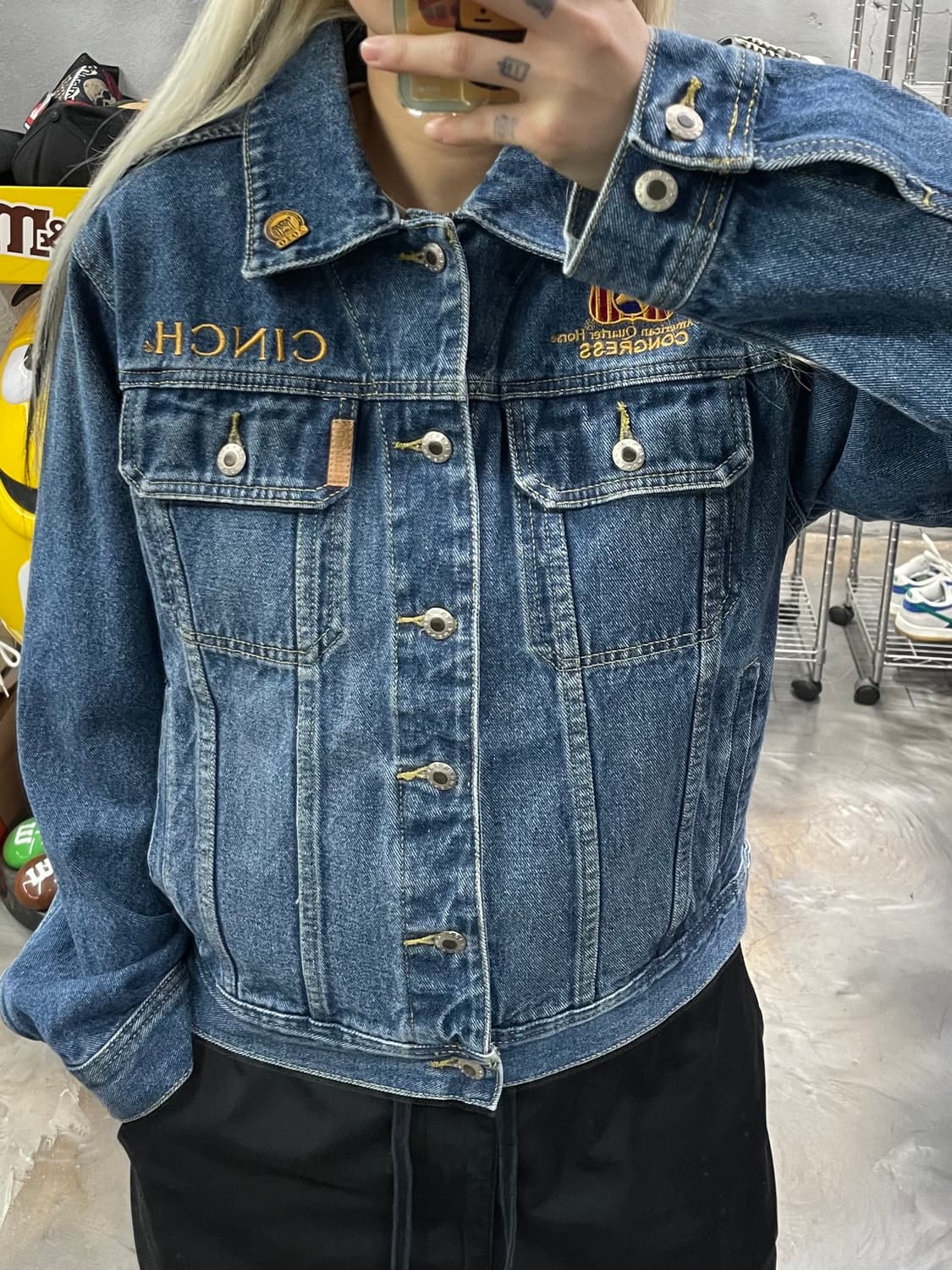 빈티지 패치워크 데님 트러커 자켓 상품이미지7