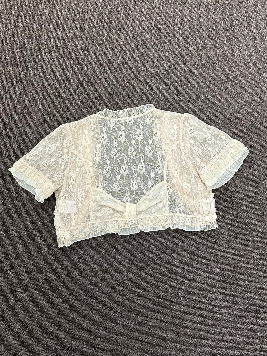 M)Axes Femme 빈티지 여성 레이스 크롭 볼레로 가디건 상품이미지5