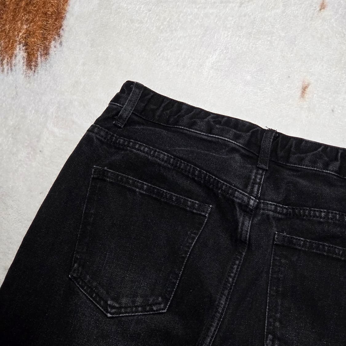 빈티지 흑청 와이드 데님팬츠 상품이미지5