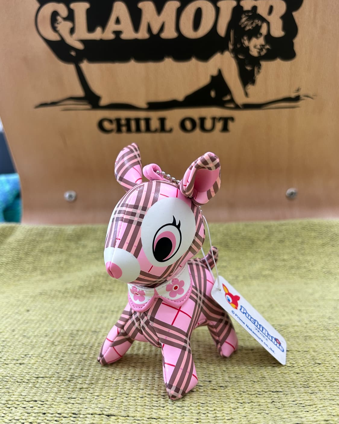 푸치 바비에 - 핑크 체크 / 일본 빈티지 인형 키체인 키링 상품이미지1