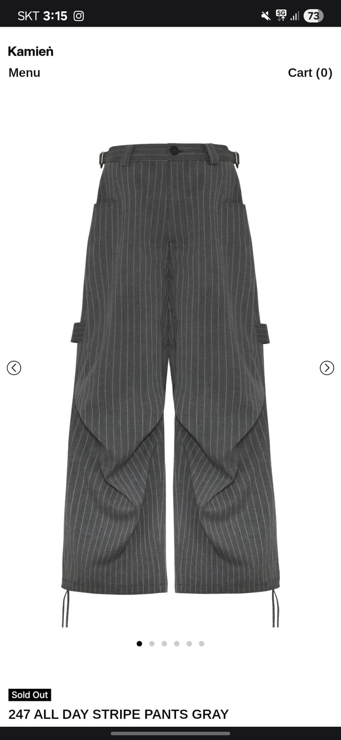 카미엔 247 올데이 스트라이프 팬츠 그레이 3 상품이미지1