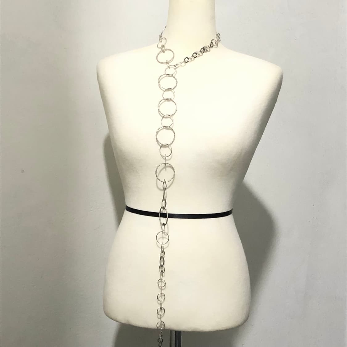 빈티지 체인 벨트 써클 실버 롱목걸이 긱시크 펑크 갸루 y2k 페어리 상품이미지2