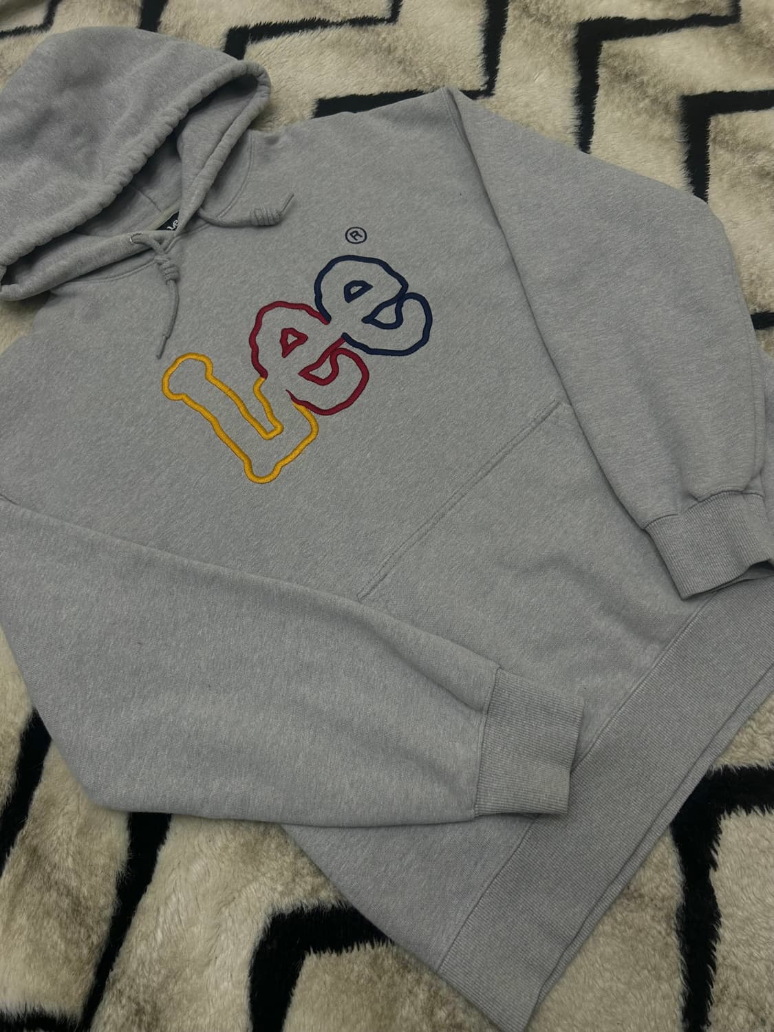 [M]Lee 멀티로고 리버스위브 오버핏 후드/그레이 상품이미지2