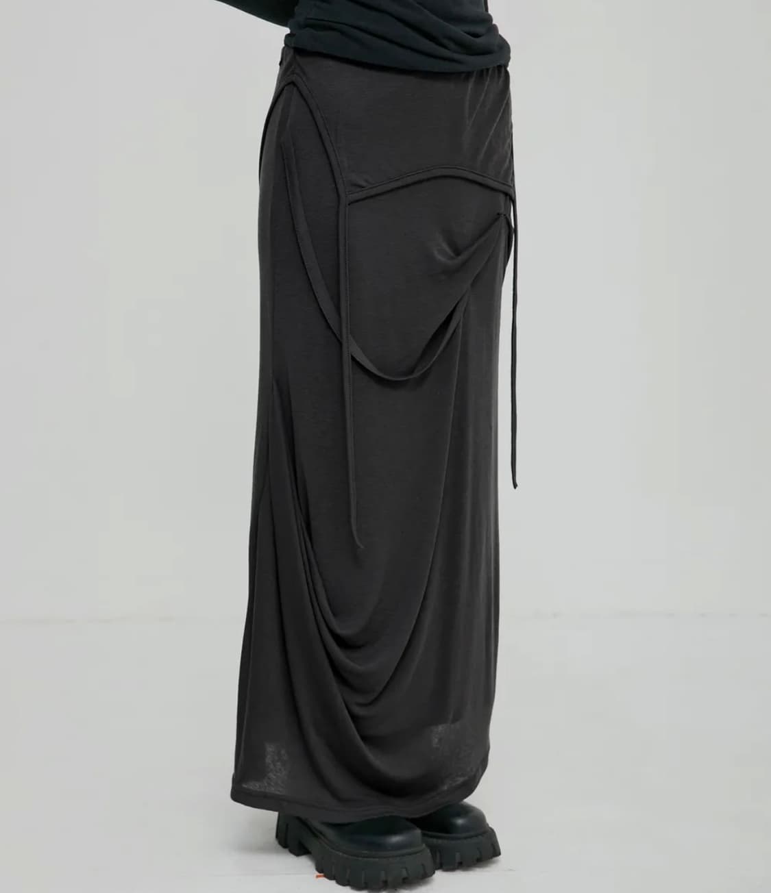 플레어업 롱스커트 Asymmetrical Draped Long Skirt 상품이미지2