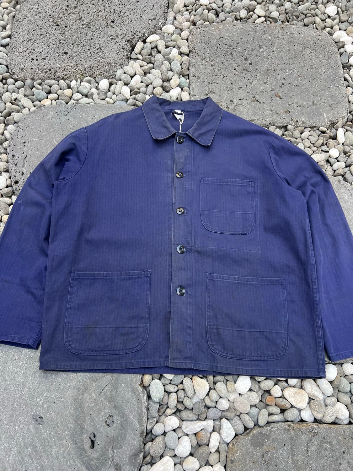 VINTAGE WASHING OLD HBT 헤링본트윌코튼 프렌치워크자켓 상품이미지3