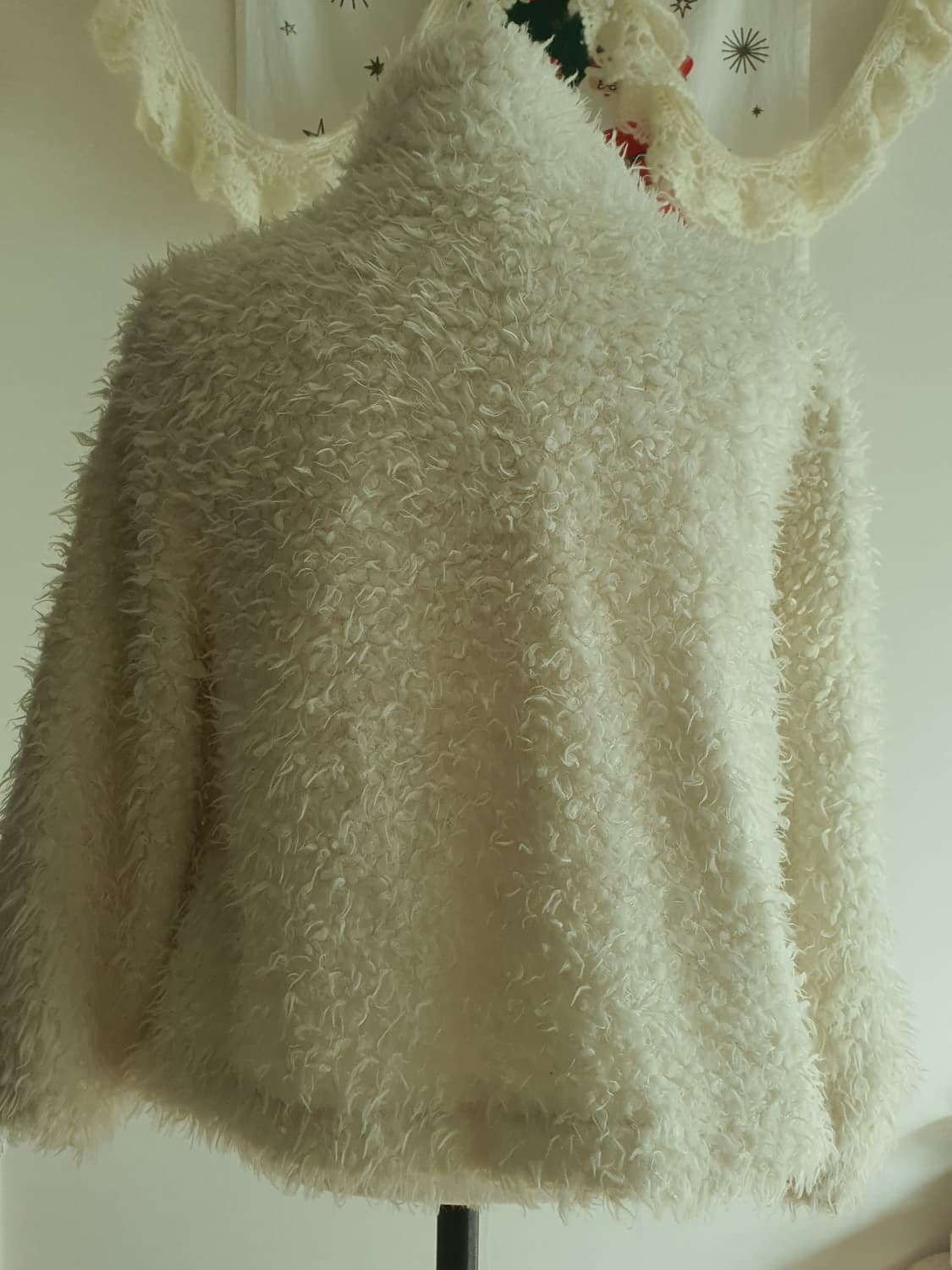 [모리걸] 아이보리 부클레 하프 코트 상품이미지3