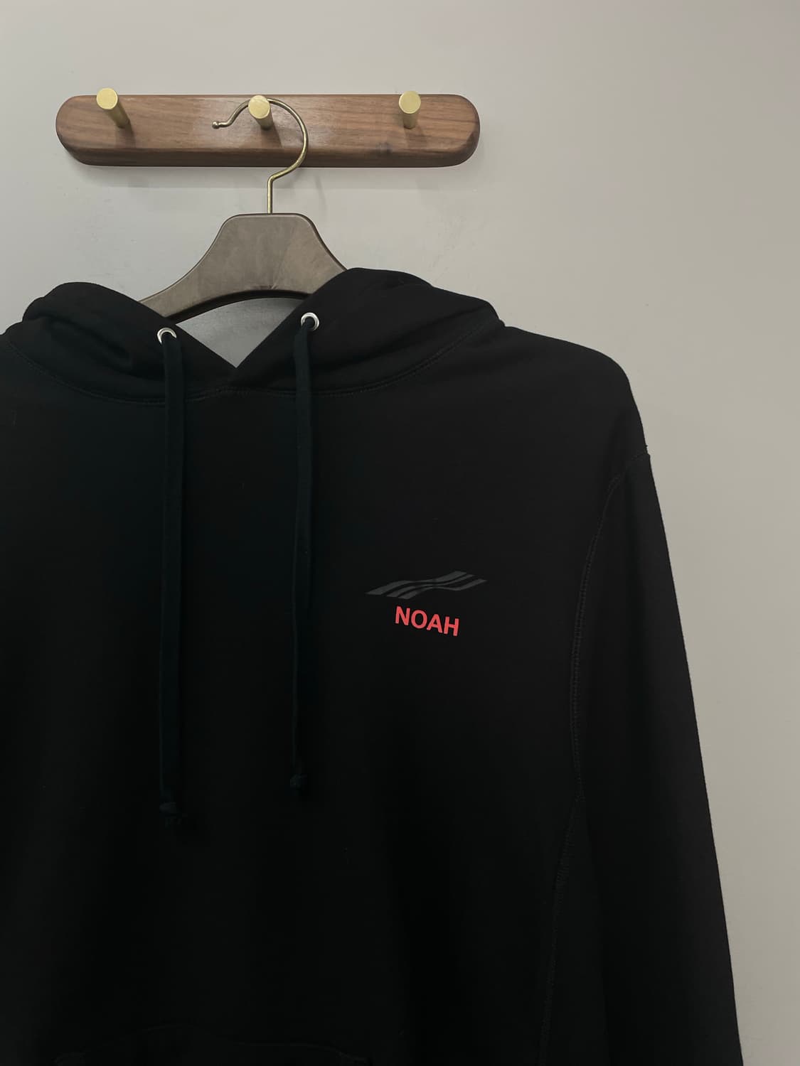 노아 백로고 블랙 후드티 H2001 상품이미지4