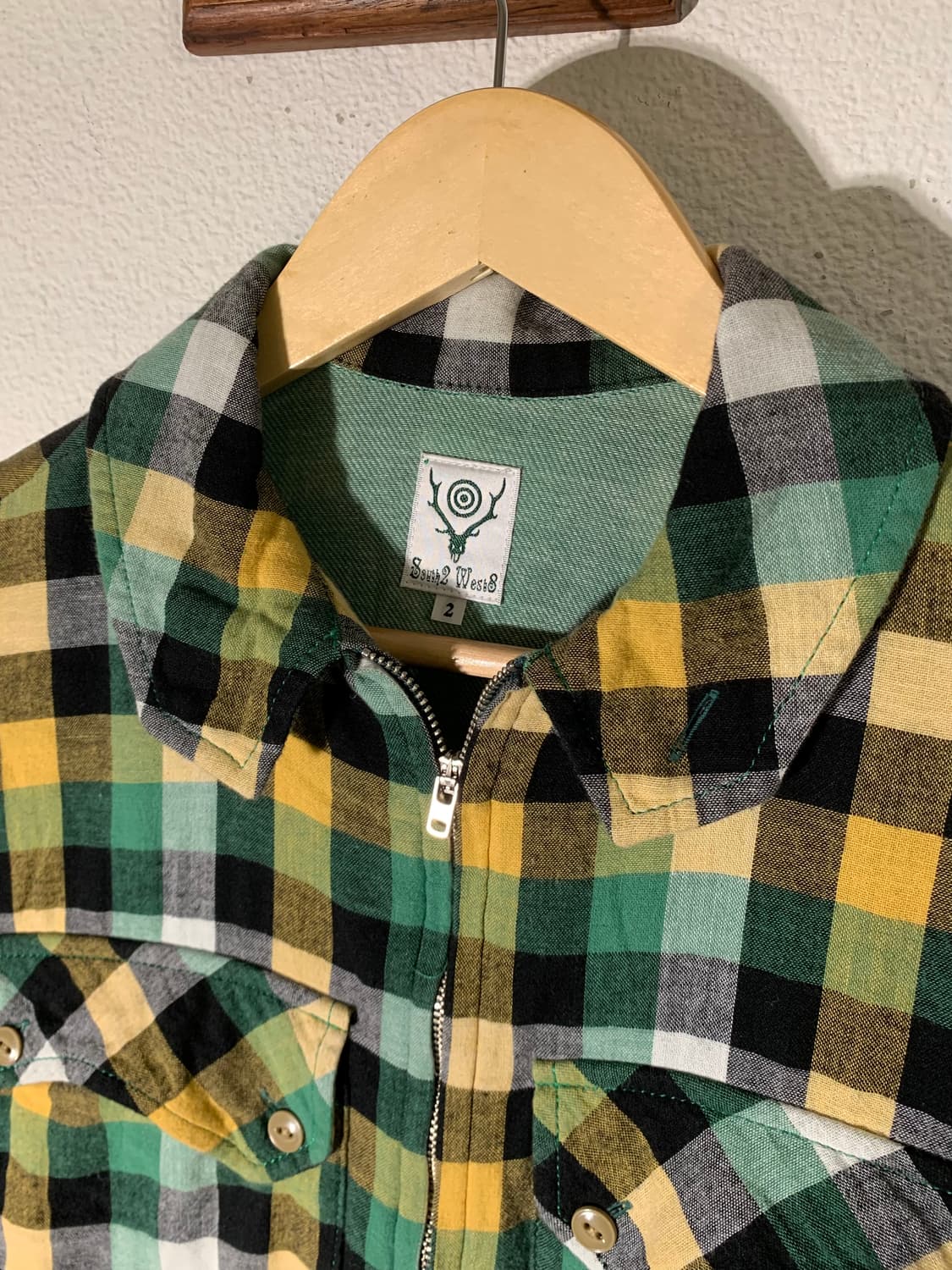 남이사팔 버튼카라 지퍼 폴로 체크셔츠 상품이미지2