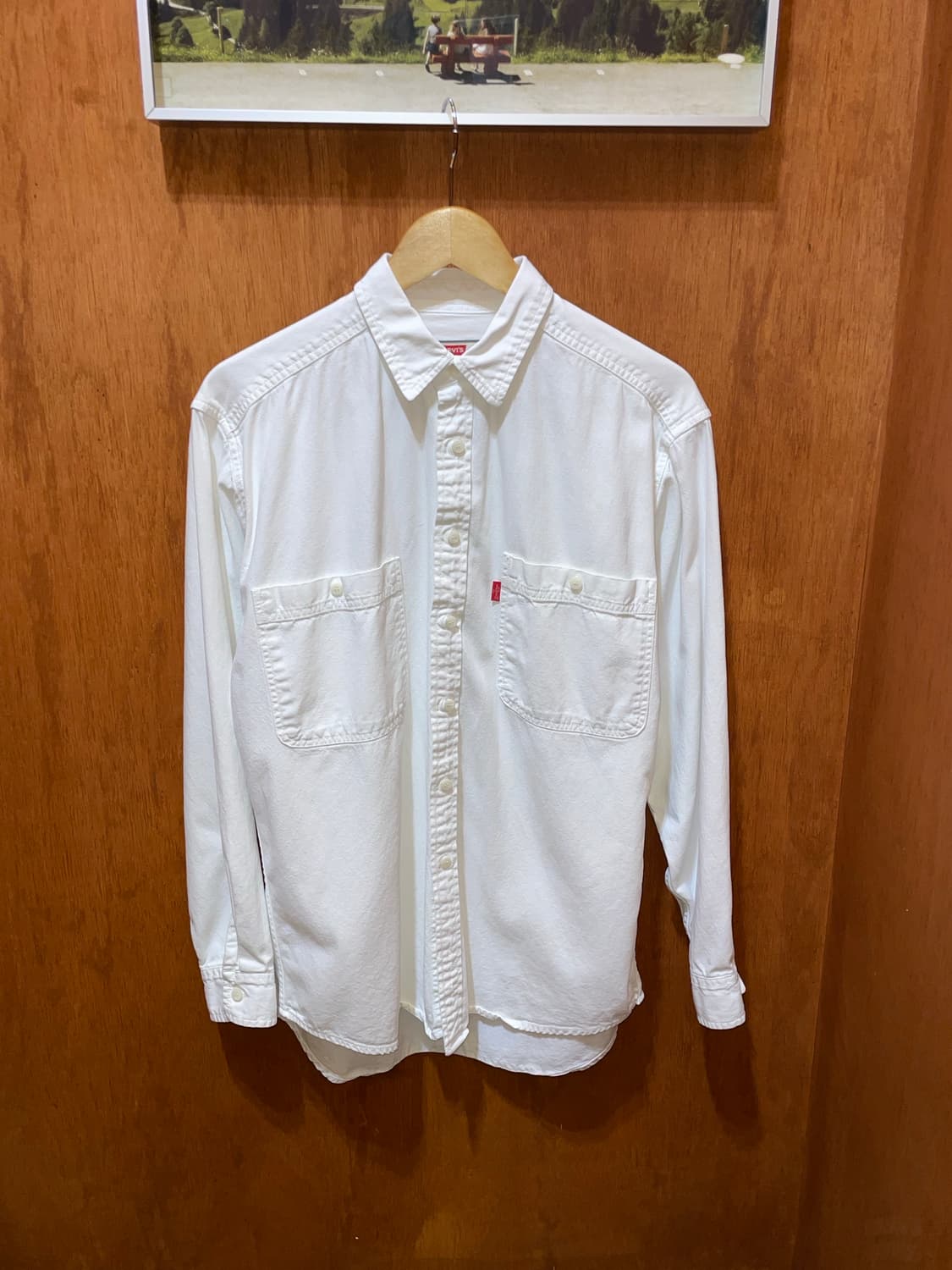 (M) 90s Levi's 리바이스 화이트 셔츠 상품이미지3