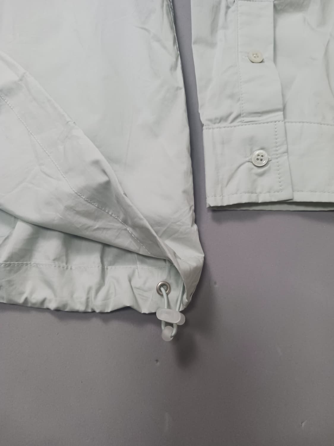 [M] 라퍼지스토어 연녹 오버핏 밑단 스트링 셔츠 상품이미지6