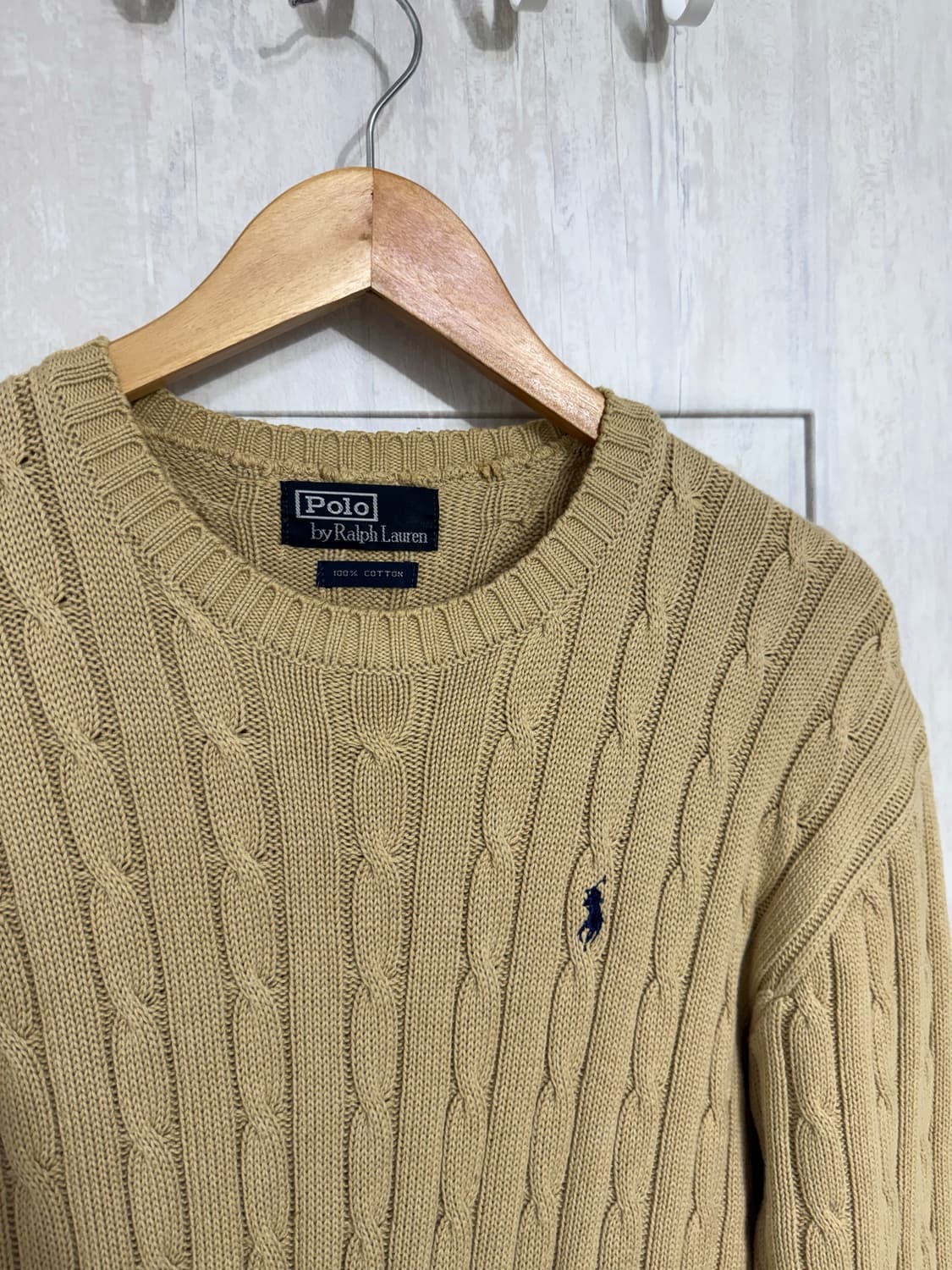 남성 100 / 폴로랄프로렌 케이블 니트 베이지  상품이미지3