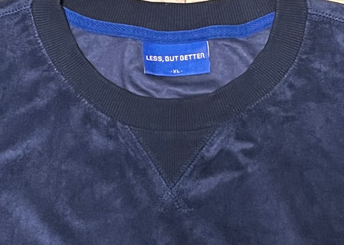 LESS, BUT BETTER 벨벳 맨투맨 네이비 XL 상품이미지2