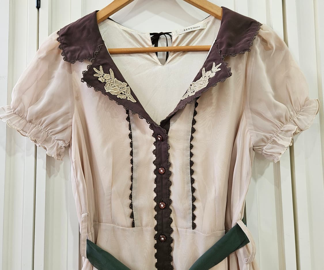 엑시즈팜 (axes femme) 초코말차 배색 쉬폰 원피스 상품이미지3