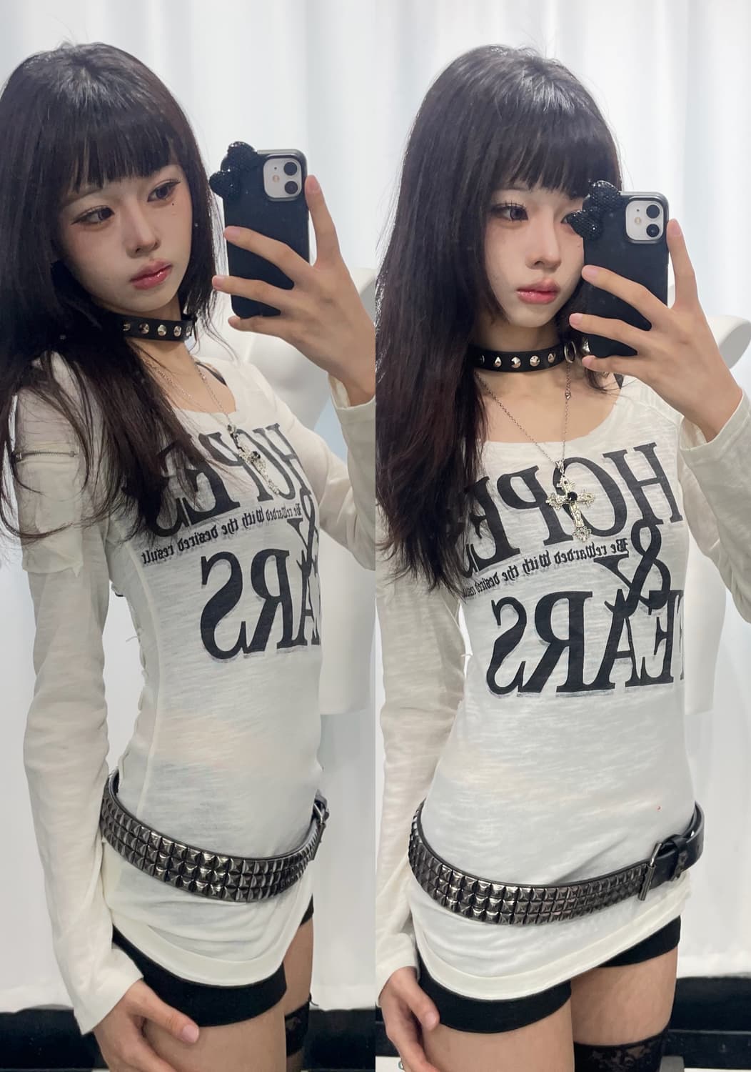 🎸화이트 백 디테일 롱슬리브🎸 상품이미지1