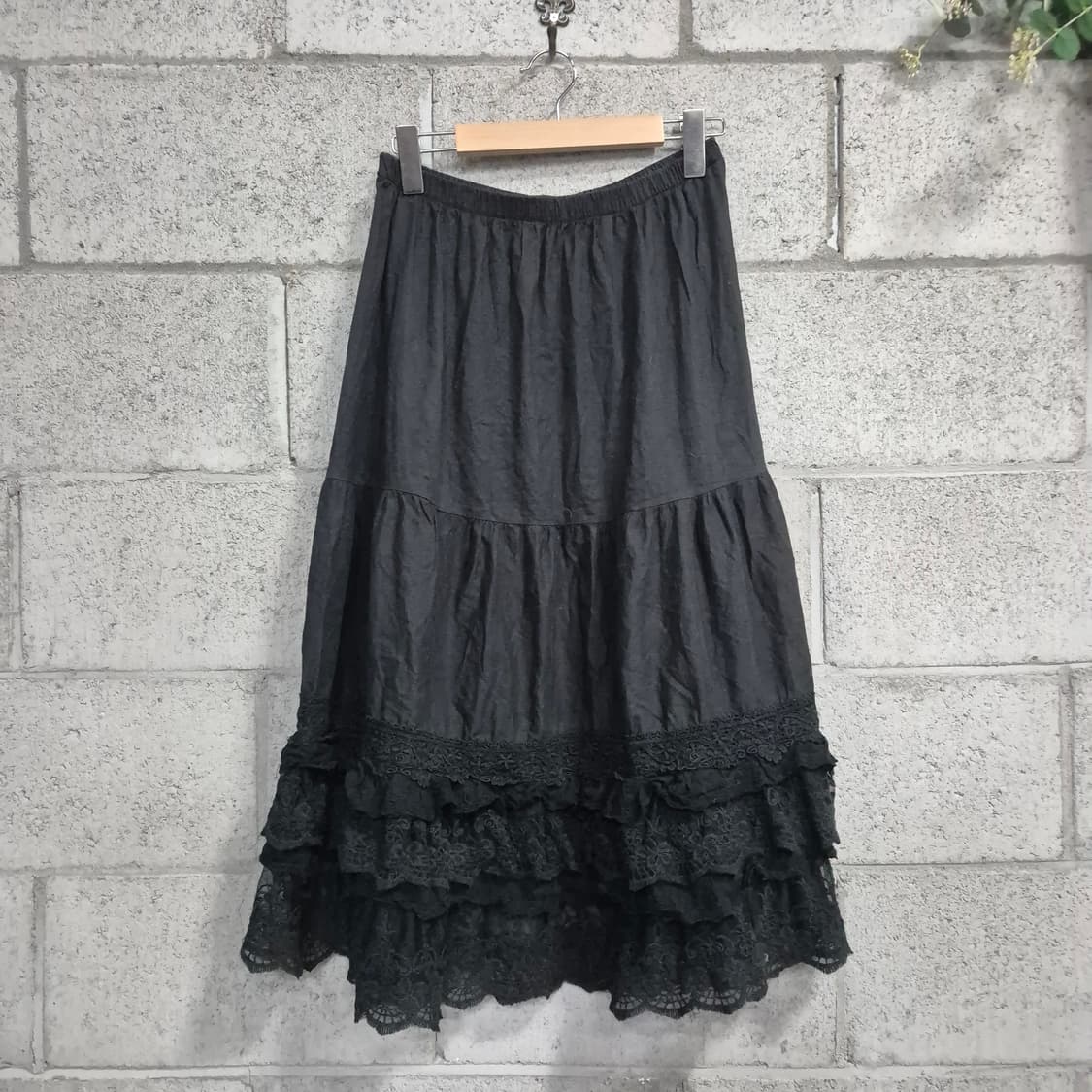 프릴 면 롱 스커트 하구미 모리걸  상품이미지1