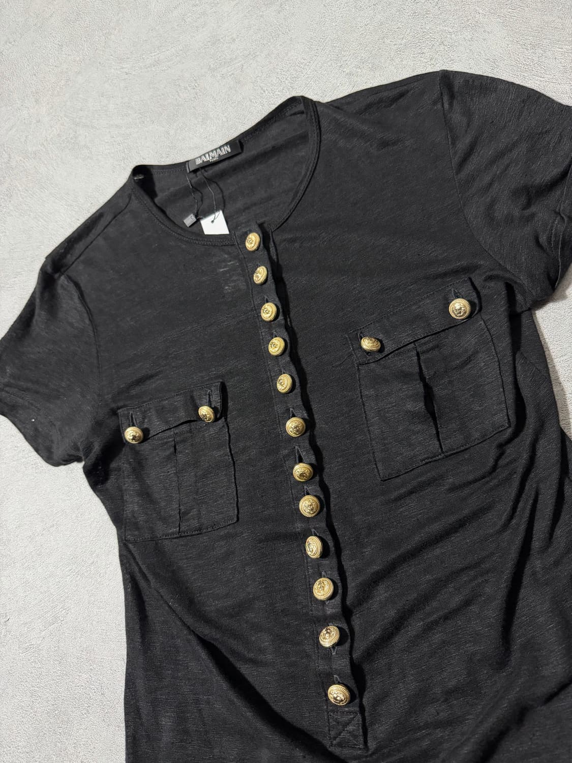Balmain Button Henley Neck Tee 상품이미지4