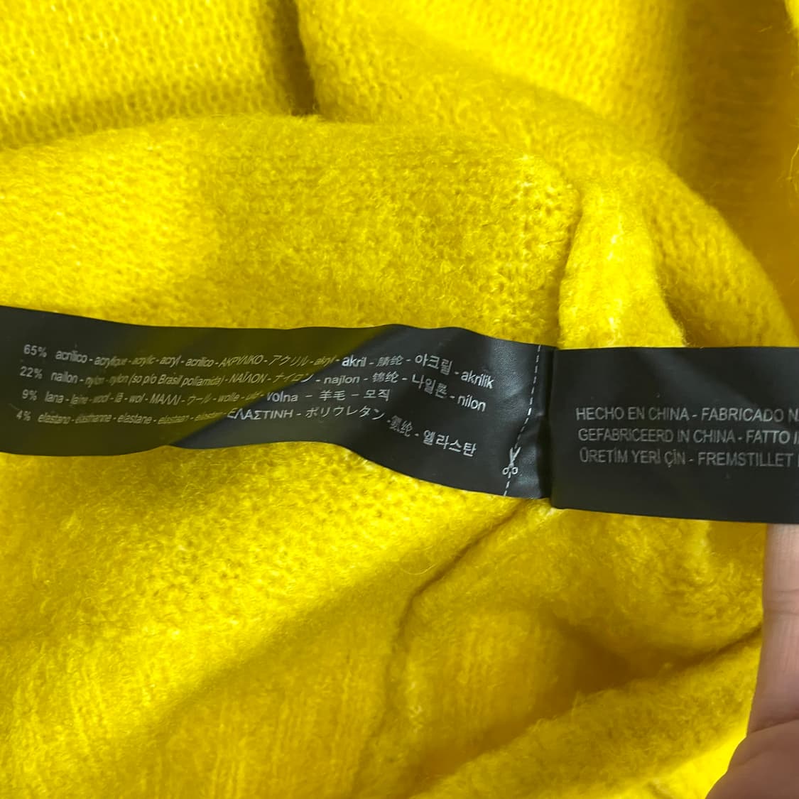 자라 머스타드 아크릴 혼방 니트 여성L 상품이미지5