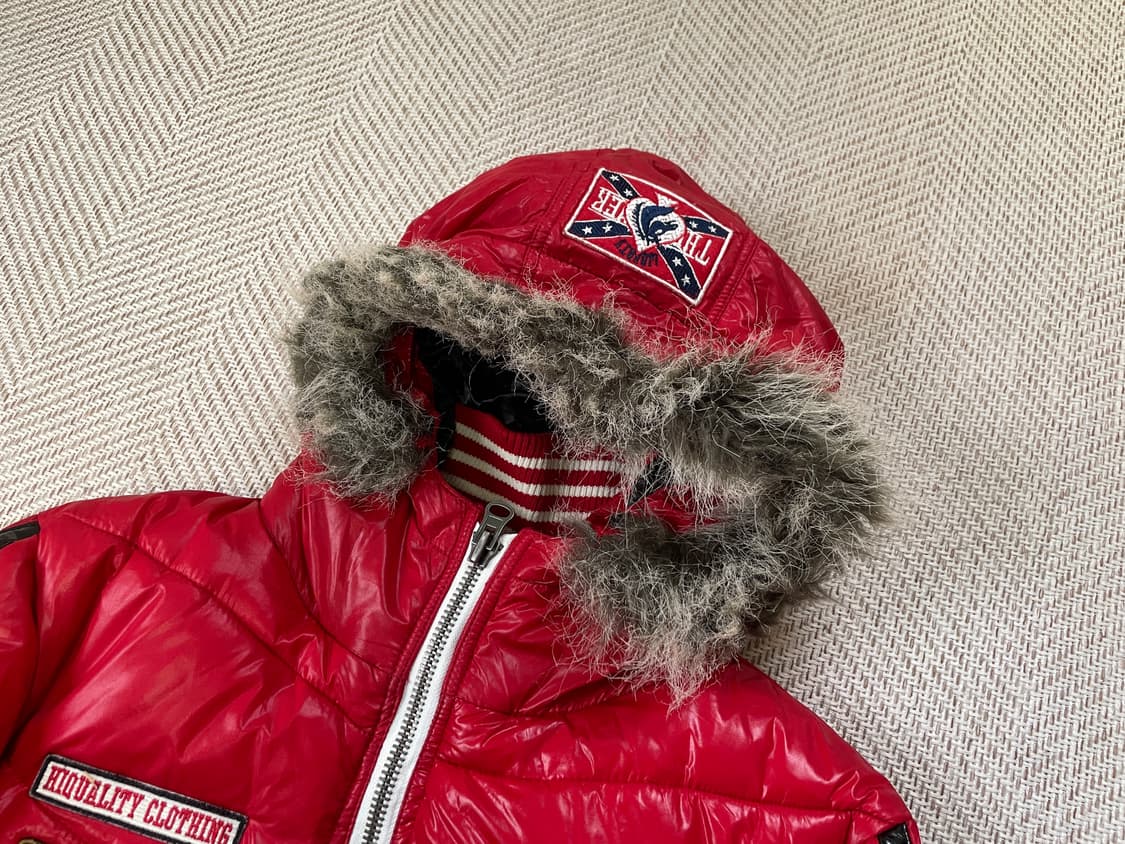 디리시 크레스트 자수 퍼 후드 패딩 y2k goa lgb J03503 상품이미지4