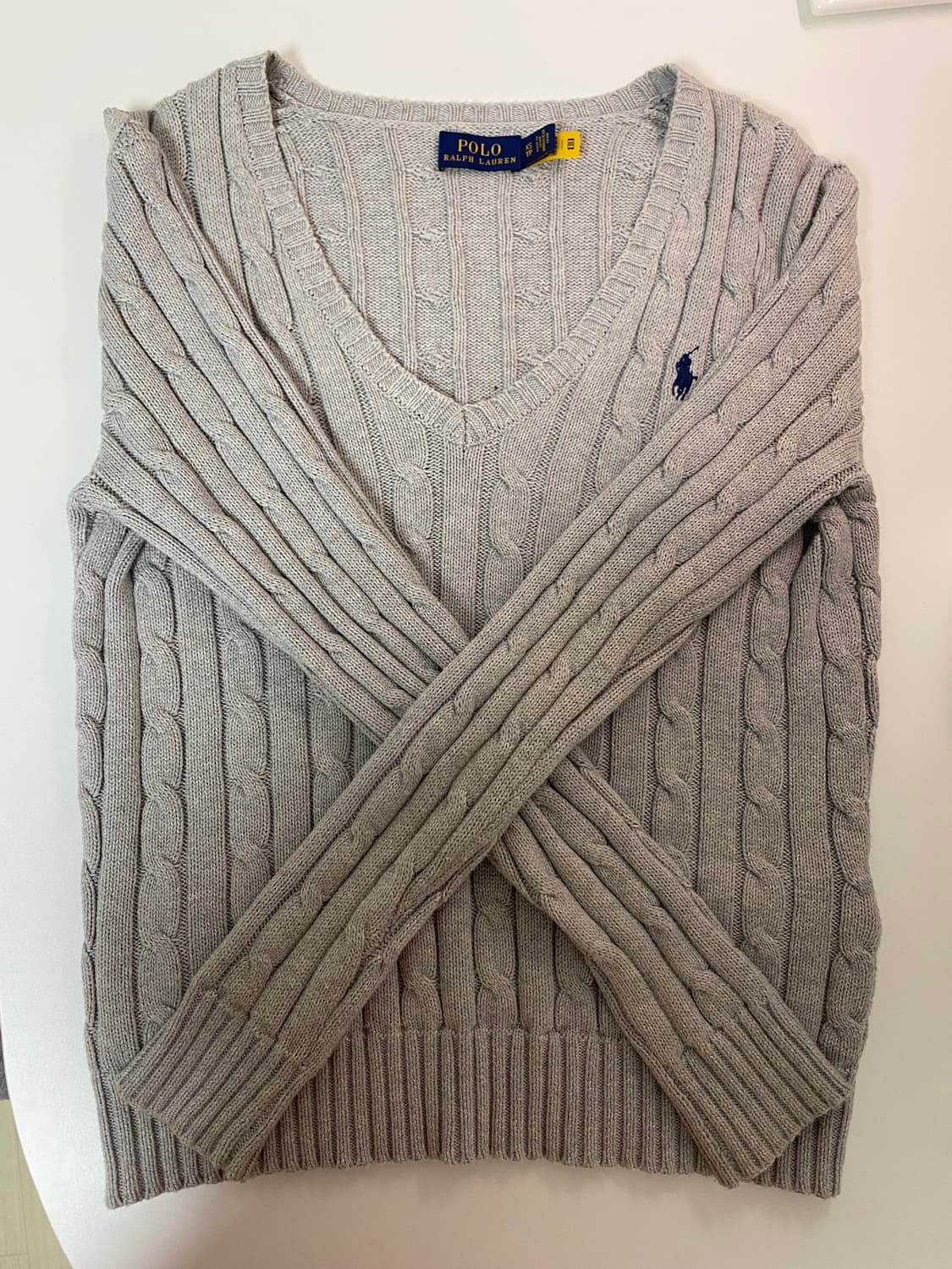 폴로 브이넥 니트 그레이 xs 상품이미지1