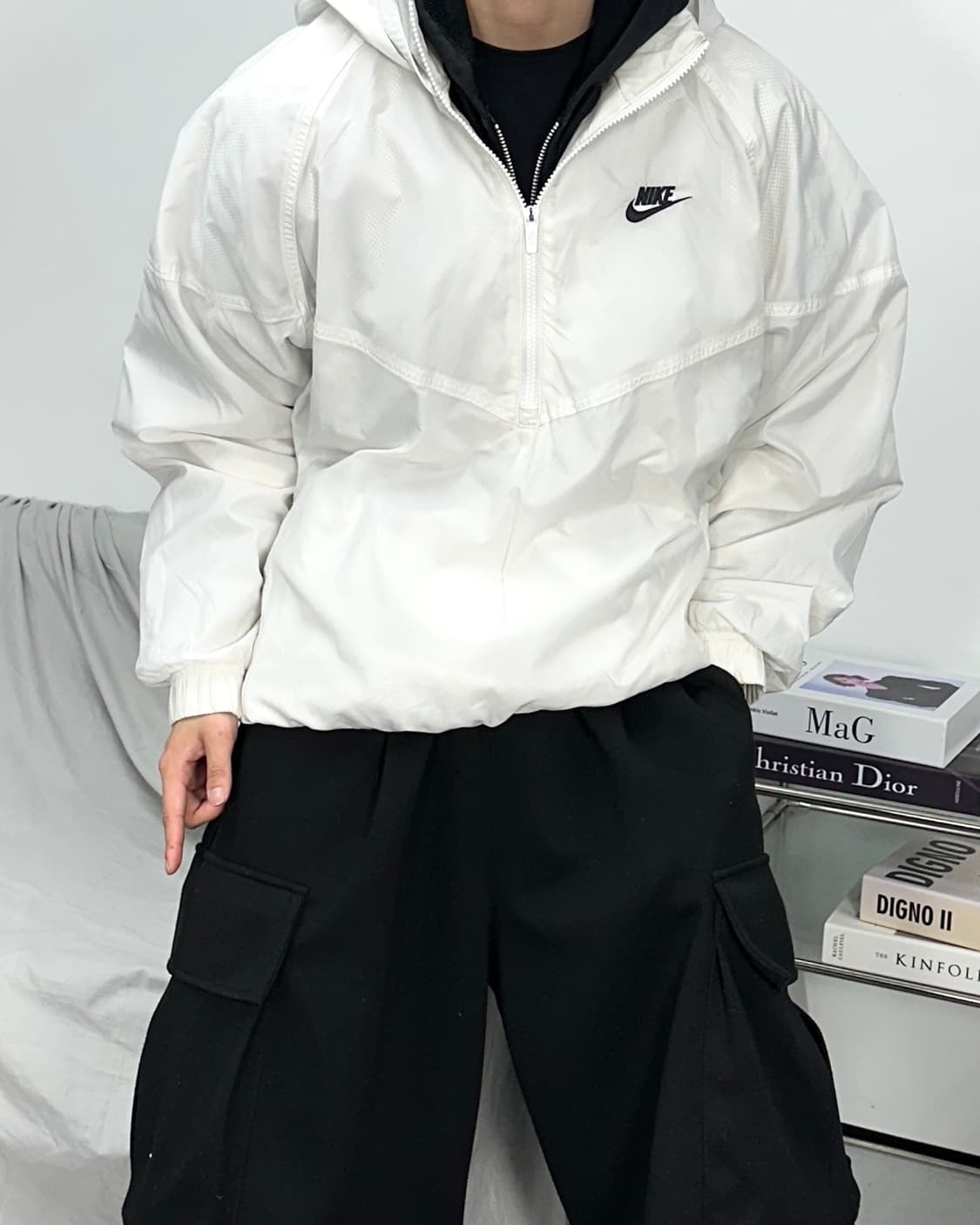 나이키 화이트 윈드러너 바람막이 XL 상품이미지2