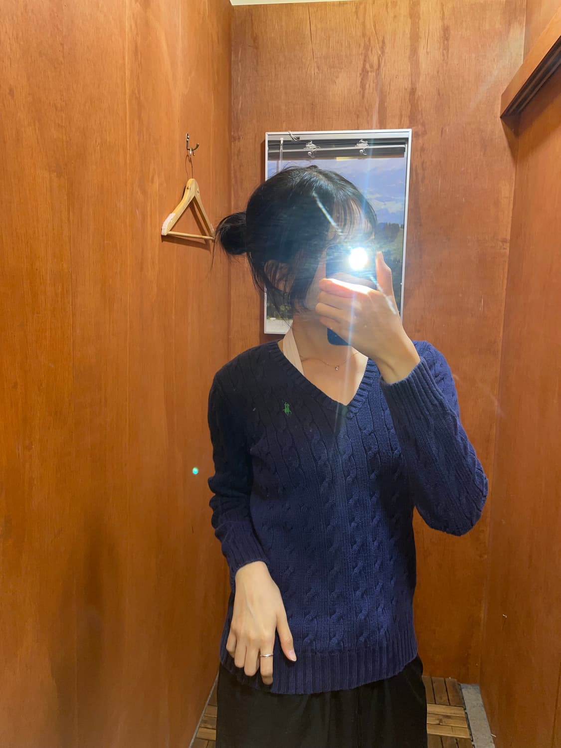 (M) POLO 폴로 랄프로렌 케이블 브이넥 니트 상품이미지1