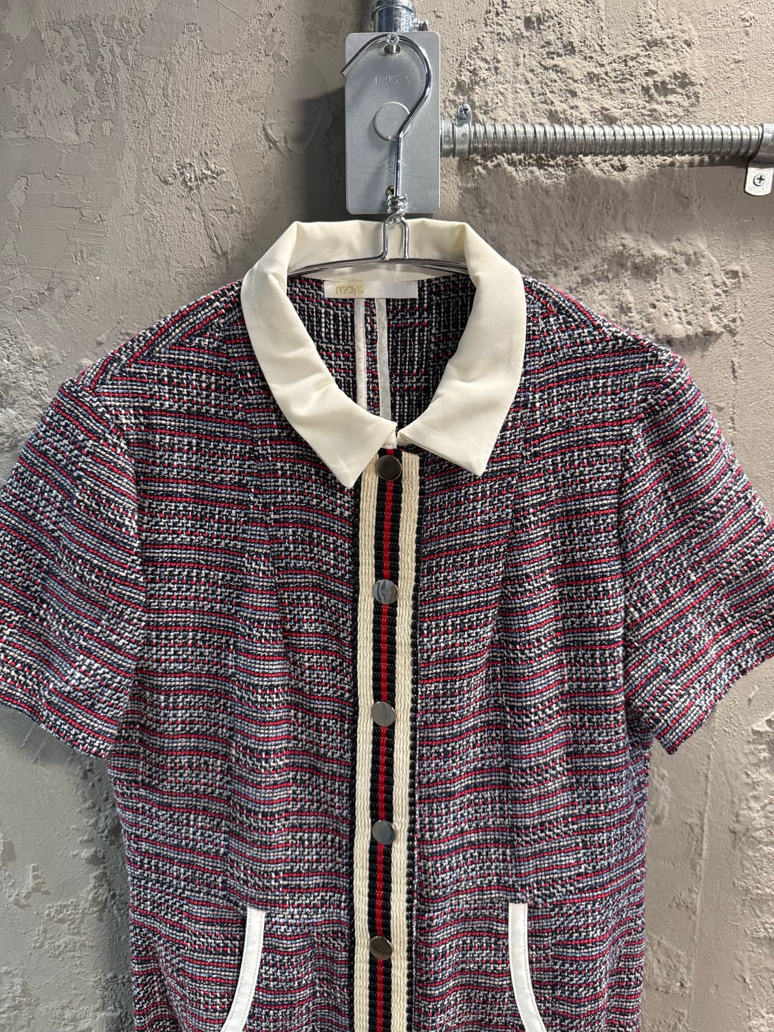 3 마쥬 MAJE 트위드 반팔 미니 원피스 멀티컬러 상품이미지4