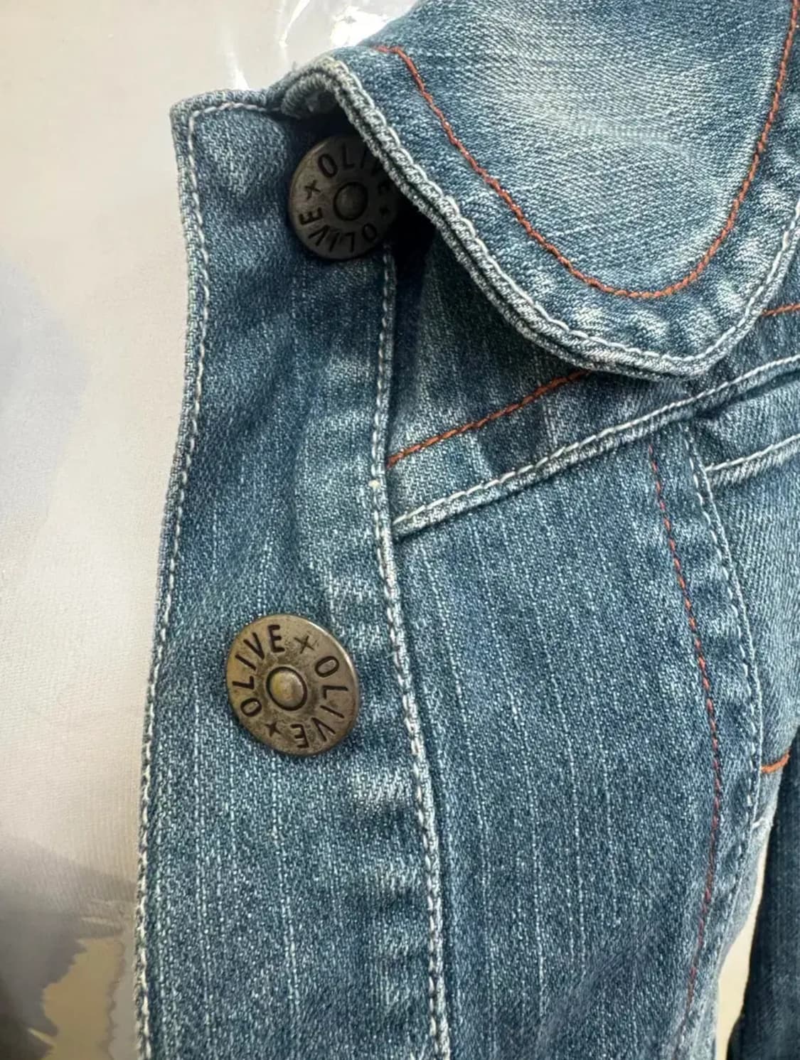 올리브데올리브 크롭 데님자켓/여성스러운 핏/봄가을 아우터 상품이미지3