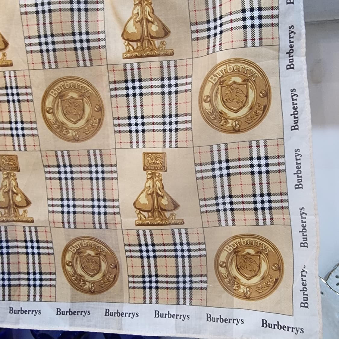 버버리(Burberrys) 빈티지 체크 면 손수건/쁘띠 스카프 상품이미지3
