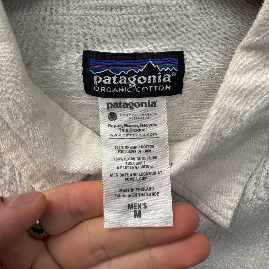00s 파타고니아 오가닉코튼 화이트 린넨셔츠 투포켓 사이드탭 N732 상품이미지6