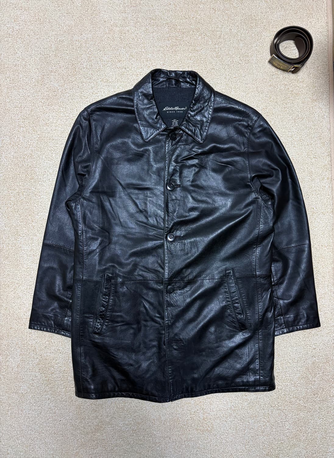 100-105) 에디바우어 램스킨 양가죽 레더 카코트 올드갭카코트 상품이미지1