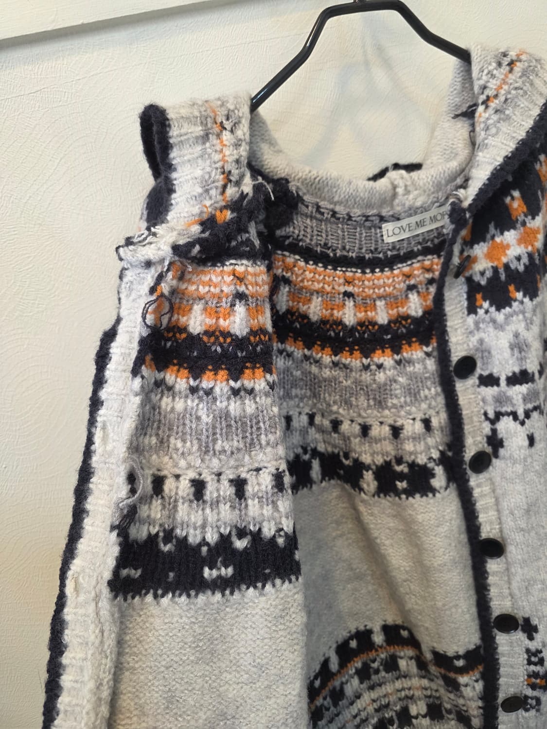 LOVE ME MORE 노르딕패턴 후드니트 가디건 상품이미지5