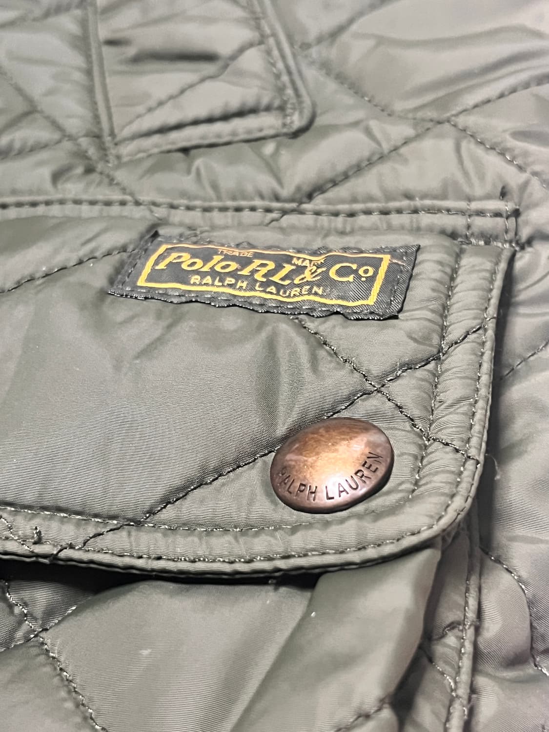 폴로 랄프로렌 퀼팅 베스트 M 올리브 상품이미지3