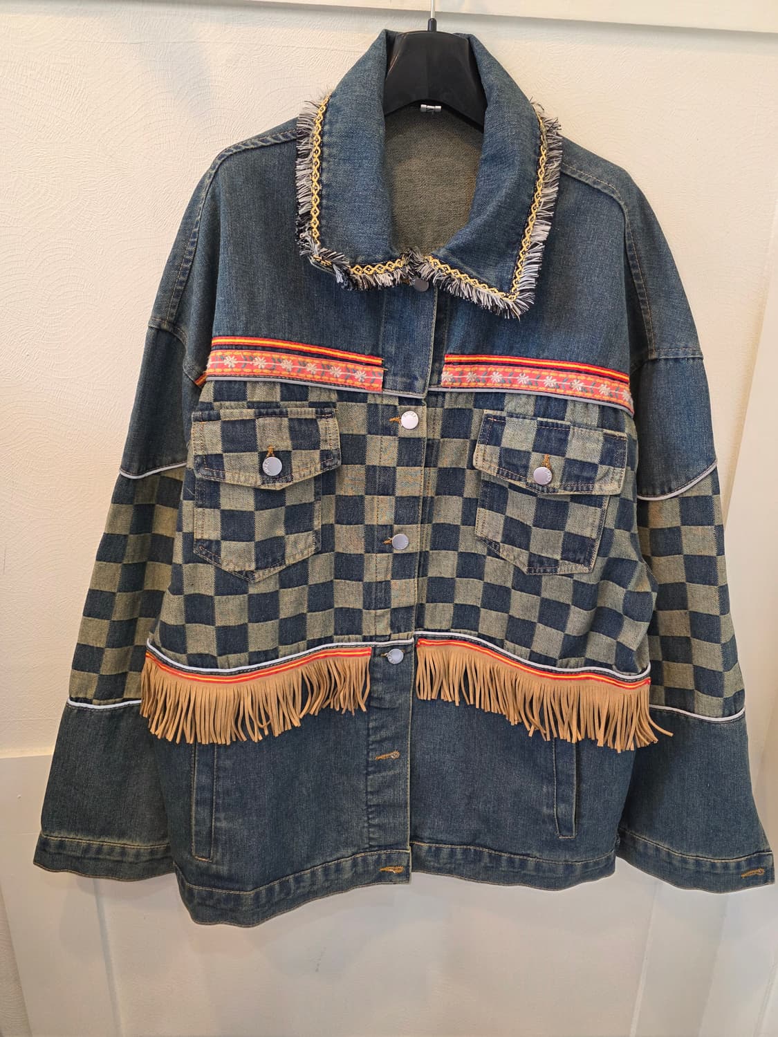 빈티지 데님 청자켓 프린지 디테일 상품이미지2