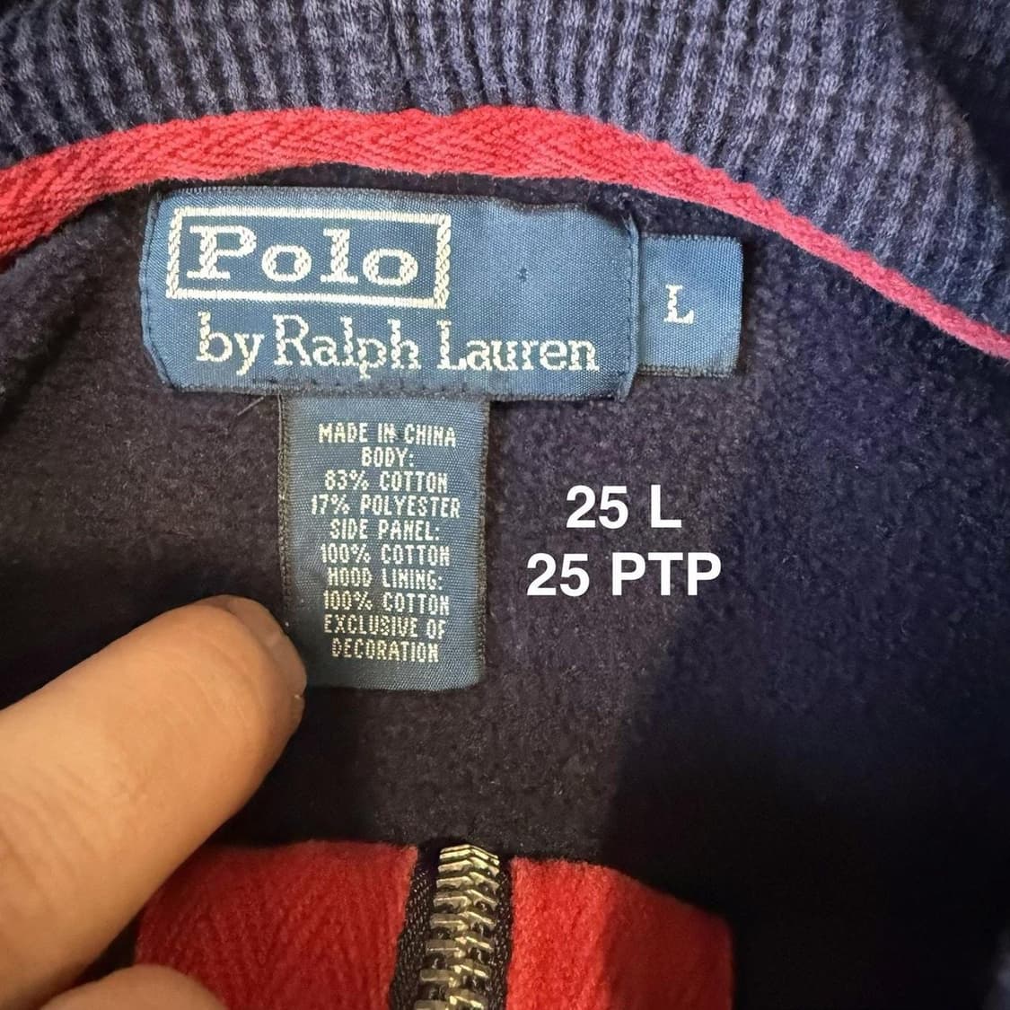 폴로 랄프로렌 빅포니 스트라이프 후드집업 네이비 상품이미지6