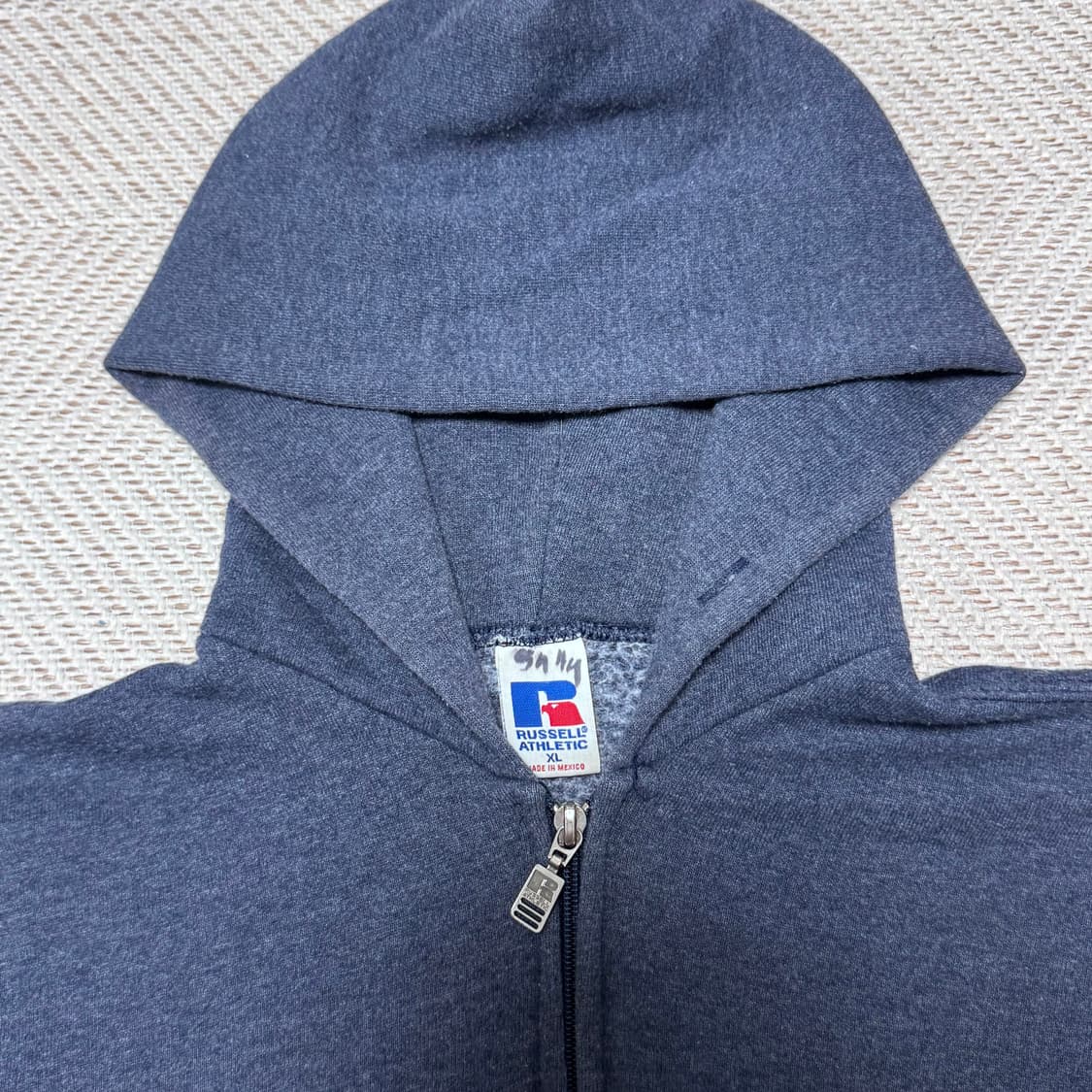 (XL) 00s 빈티지 러셀 애슬레틱 네이비, 그레이 후드집업 상품이미지2