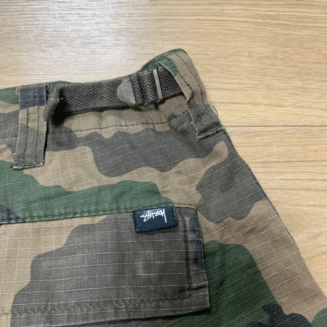 32) Stussy 스투시 카모플라쥬 립스탑 사이드 비조 카고 쇼츠 상품이미지5