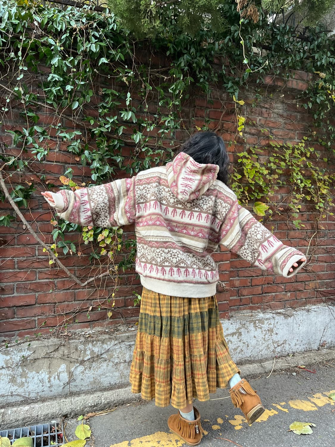 딸기 바닐라 양털 니트 후드 아우터 상품이미지7