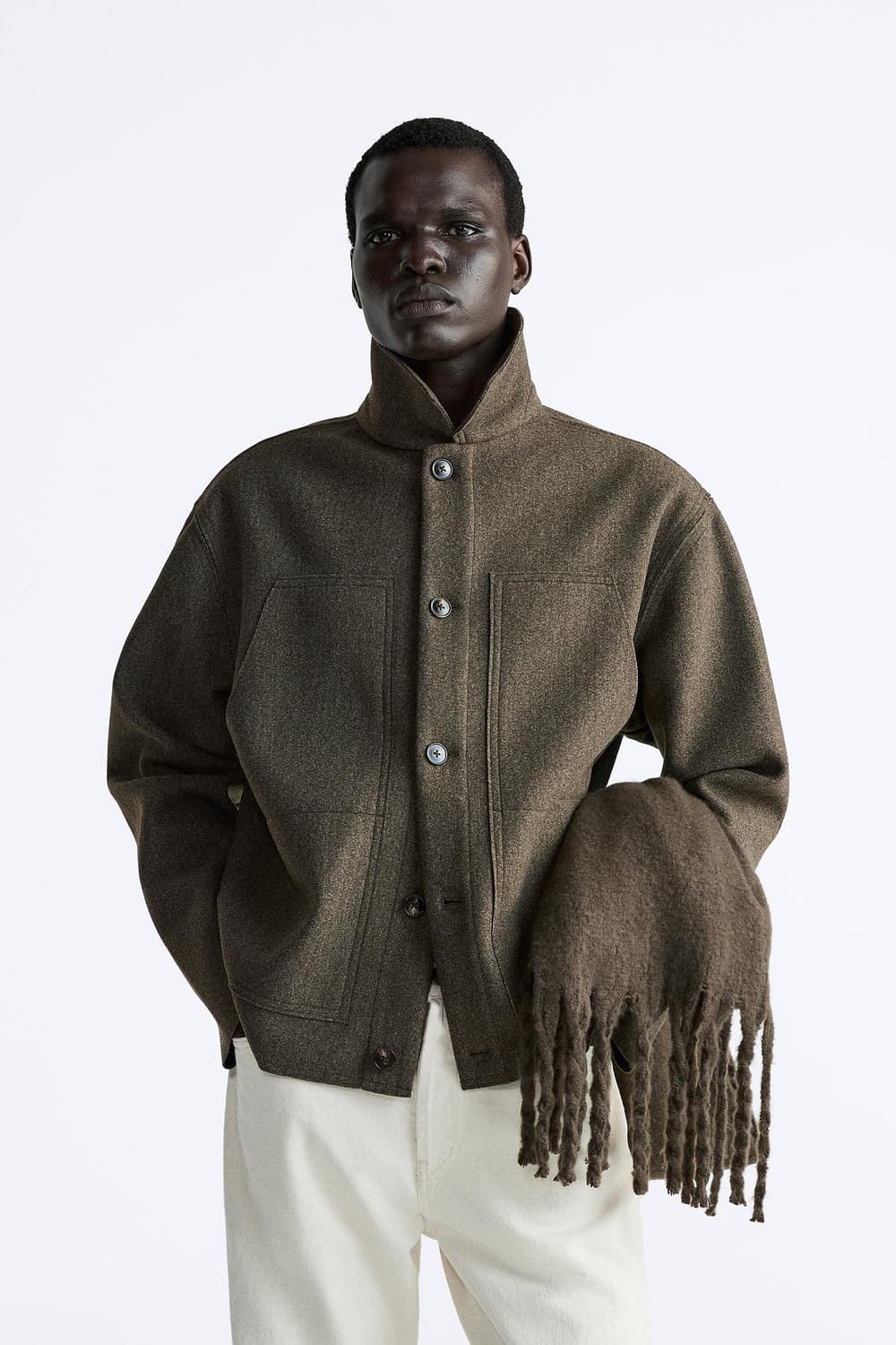 자라 zara 포켓 오버 셔츠형 자켓 남성M 상품이미지8