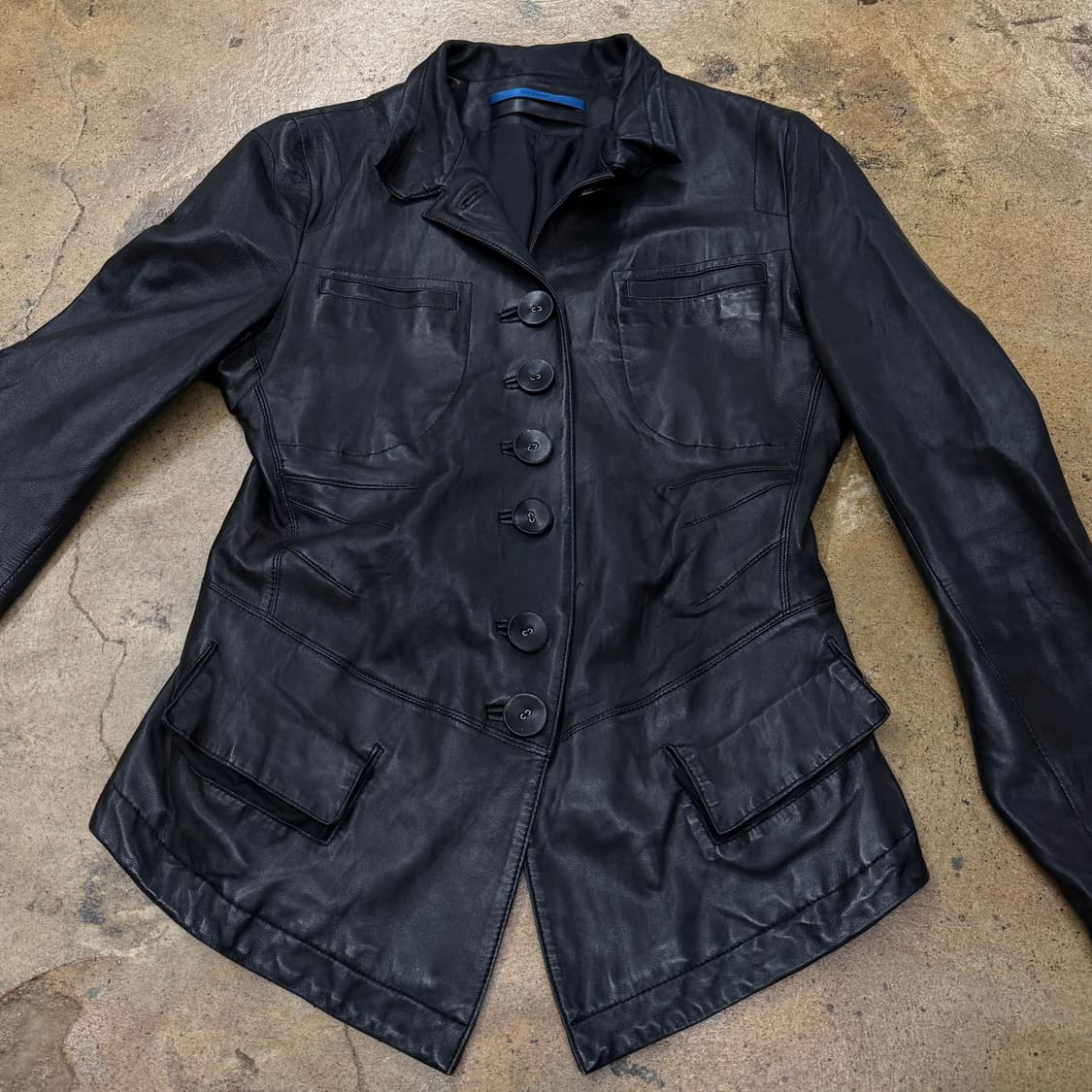 [정품/40] the value DEMOO 블랙 가죽 자켓 b8 상품이미지3