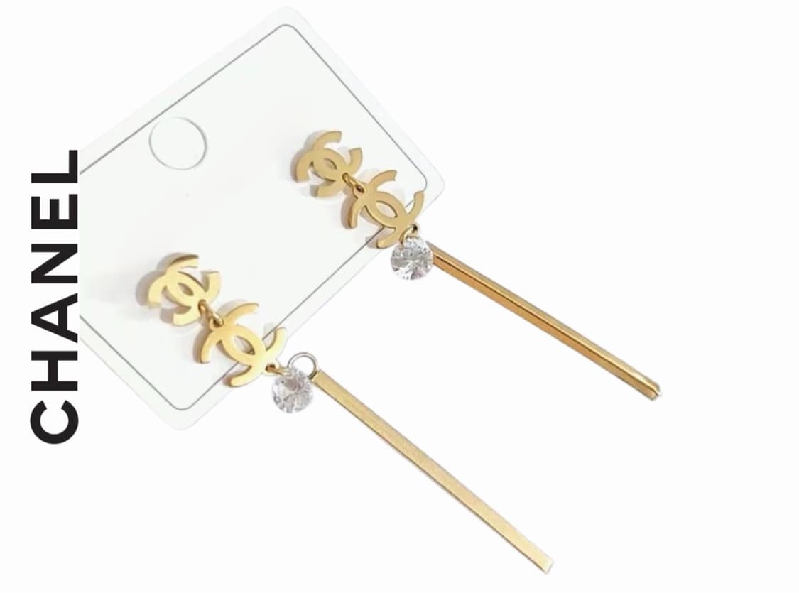 샤넬 레이어드 드롭 이어링 골드 상품이미지1