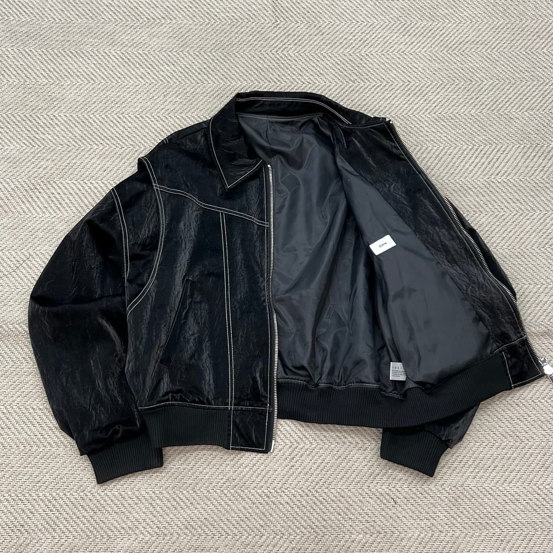 own 스티치 블랙 글로시자켓 r3163 상품이미지3