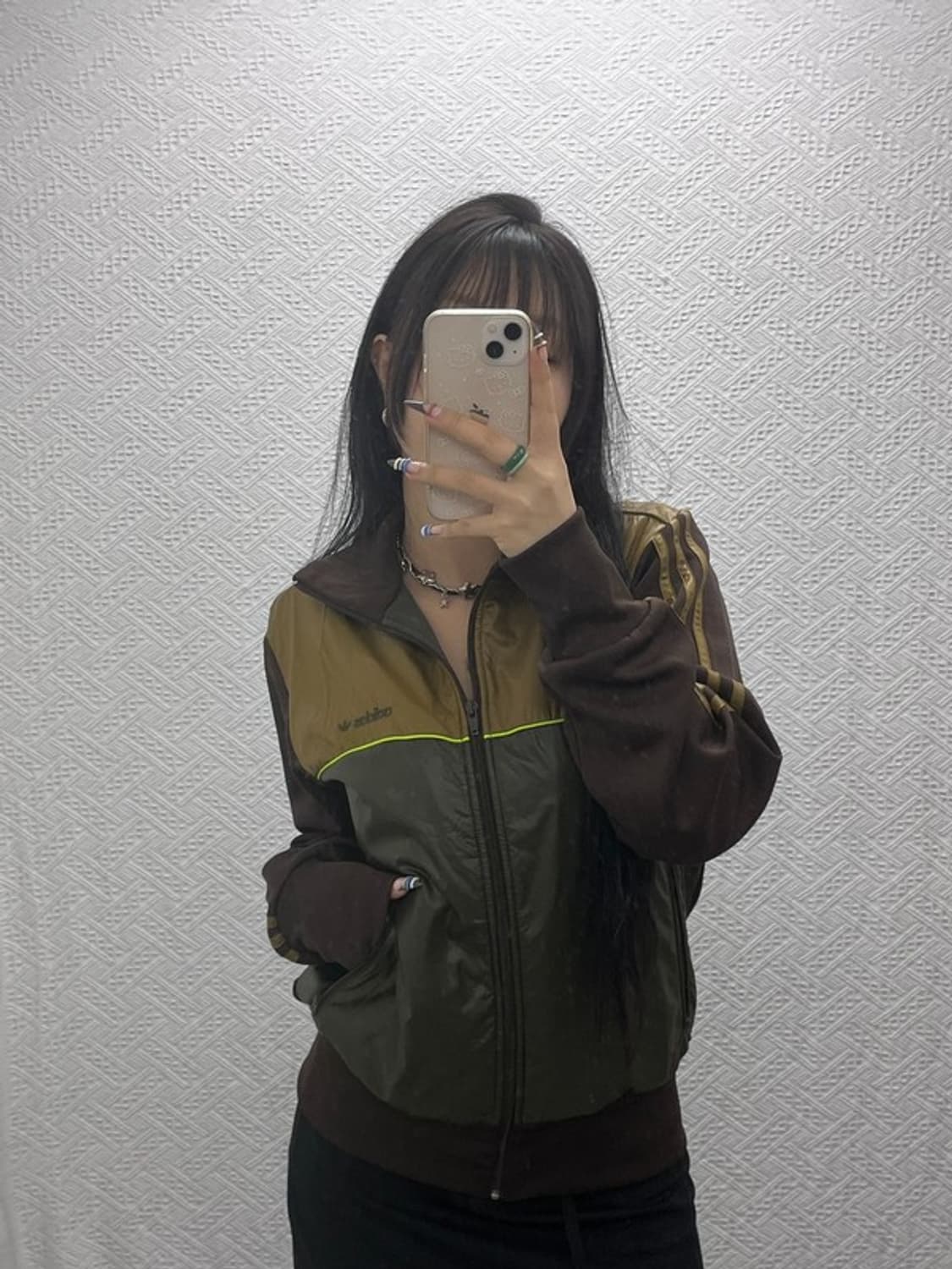 아디다스 Y2K 올드스쿨 팹믹스 카키초코 바람막이 자켓 95 C07879 상품이미지1