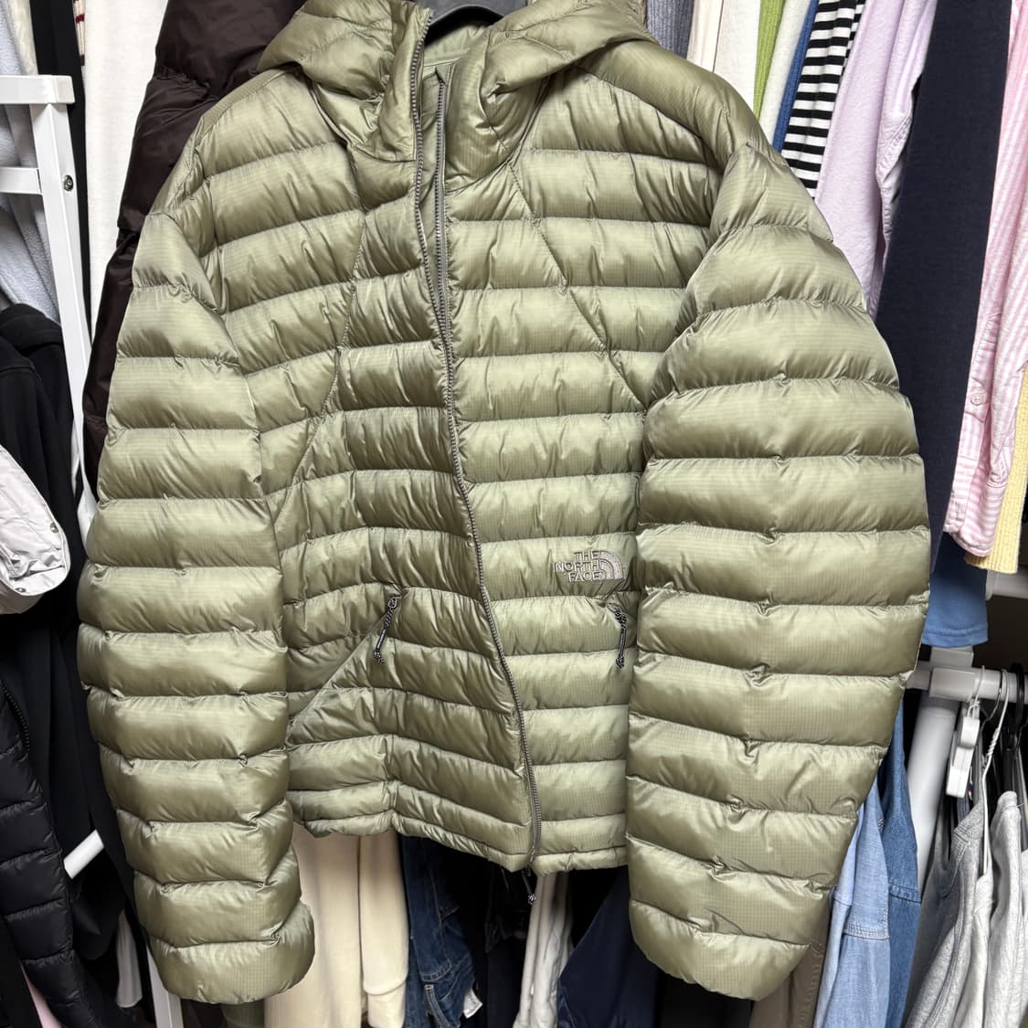 노스페이스 벤투스 온 자켓 경량패딩 라이트카키 L 상품이미지7