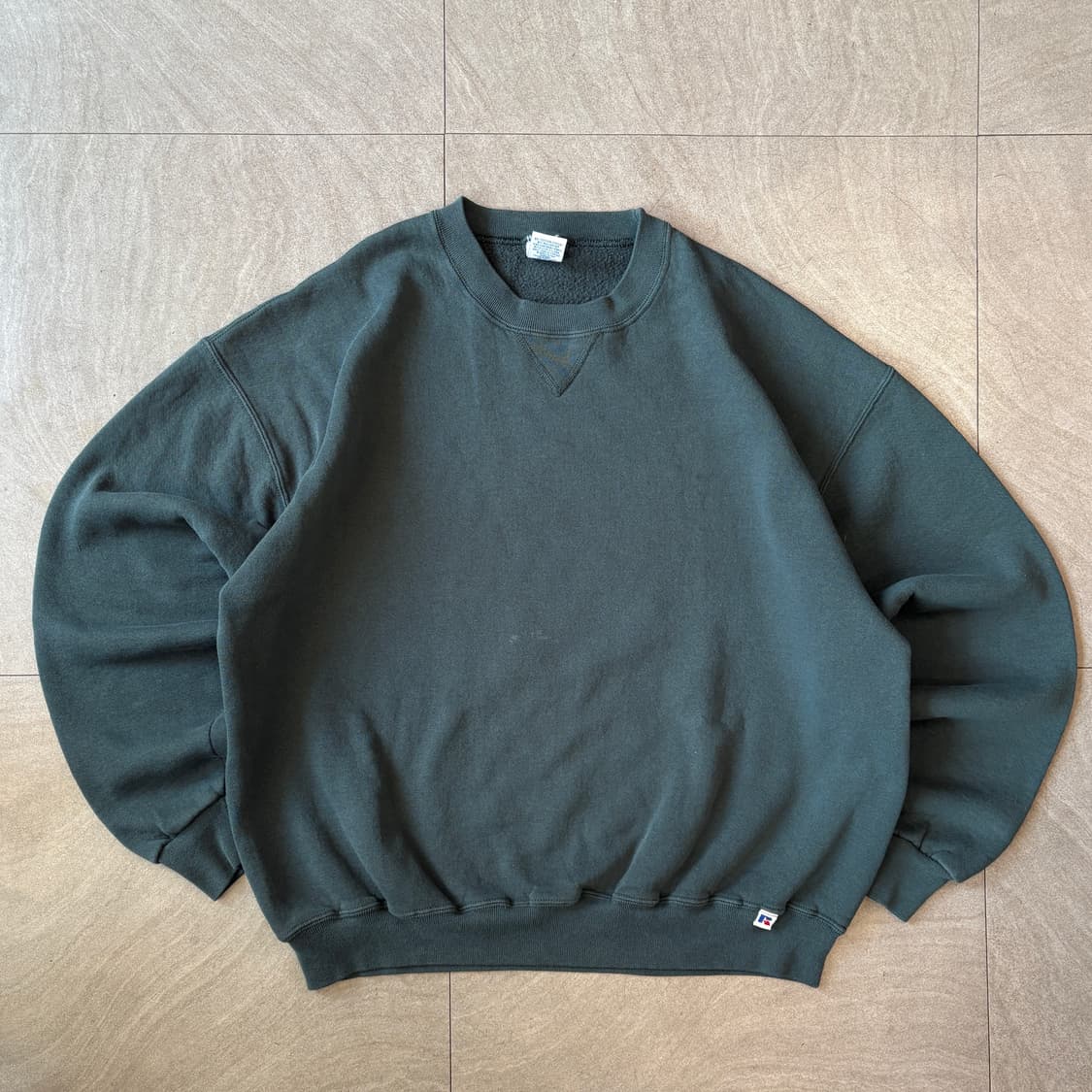 90년대 멕시코 생산 러셀 블랭크 다크 그린 스웻셔츠 상품이미지1
